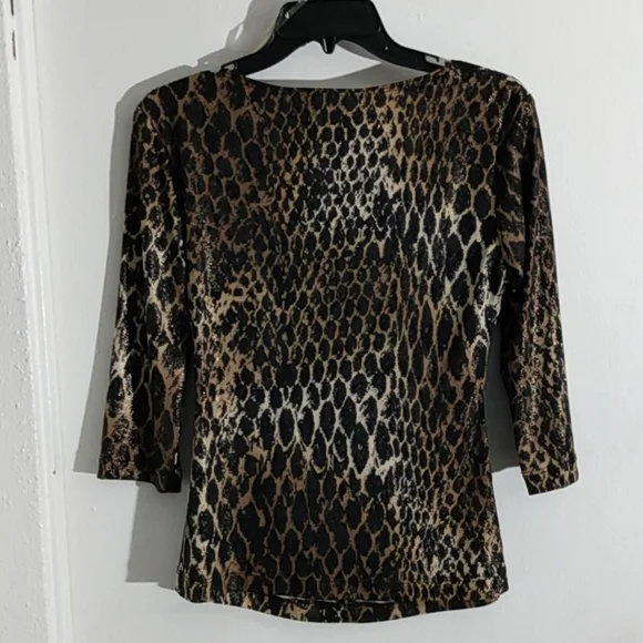 Ladies Connected Apparel Black/Gold Top Size Small - Picture 2 of 6